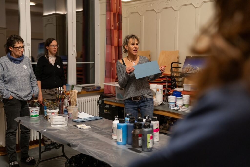 Instruktionen durch Claudia