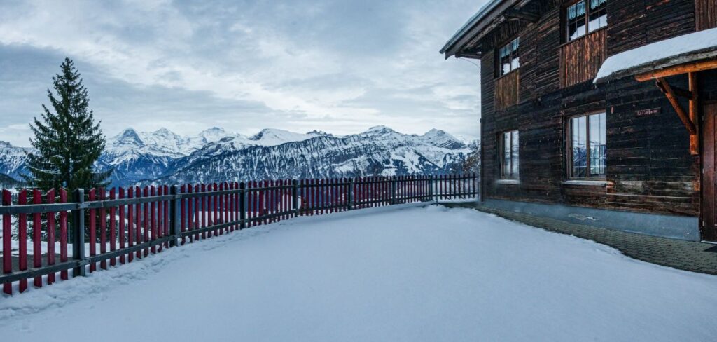 Ausblick vom Freizeithaus im Winter